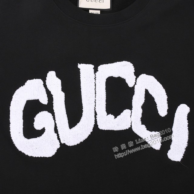 Gucci古奇專櫃古馳2023FW新款毛巾繡圓領衛衣 男女同款 tzy3187